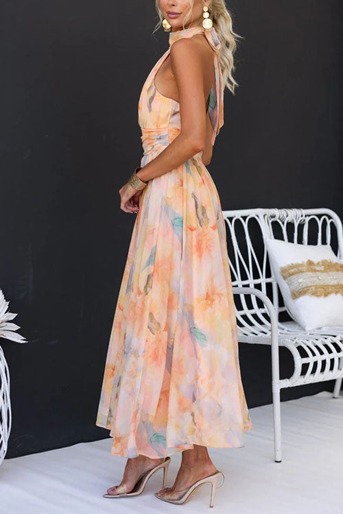 Halter - Vestido Maxi con Estampado