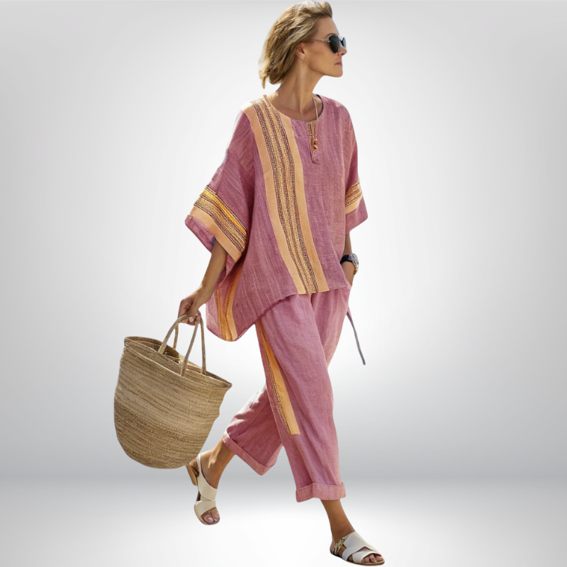 Daisy™ | Conjunto Boho de rayas