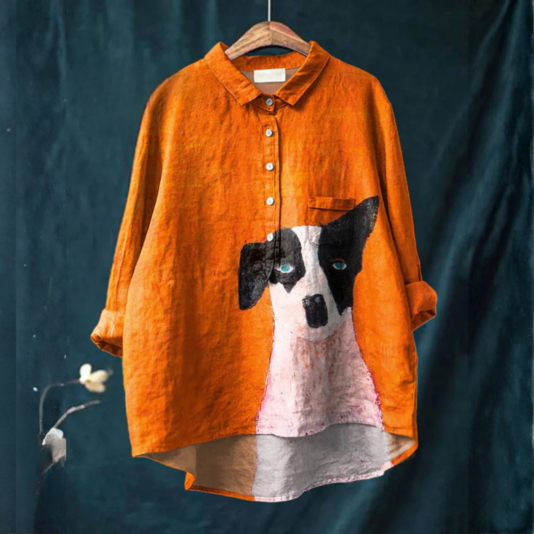 Alessia – Camisa de lino con estampado
