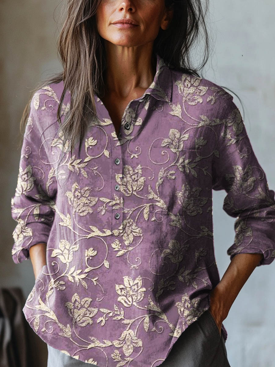 Alba – Camisa de lino estampada