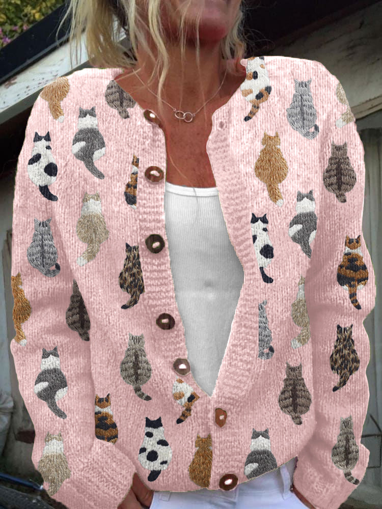 Bramley | El Cárdigan con Estampado de Gatos