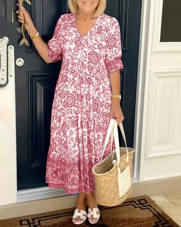 Madison – Vestido floreado con escote en V