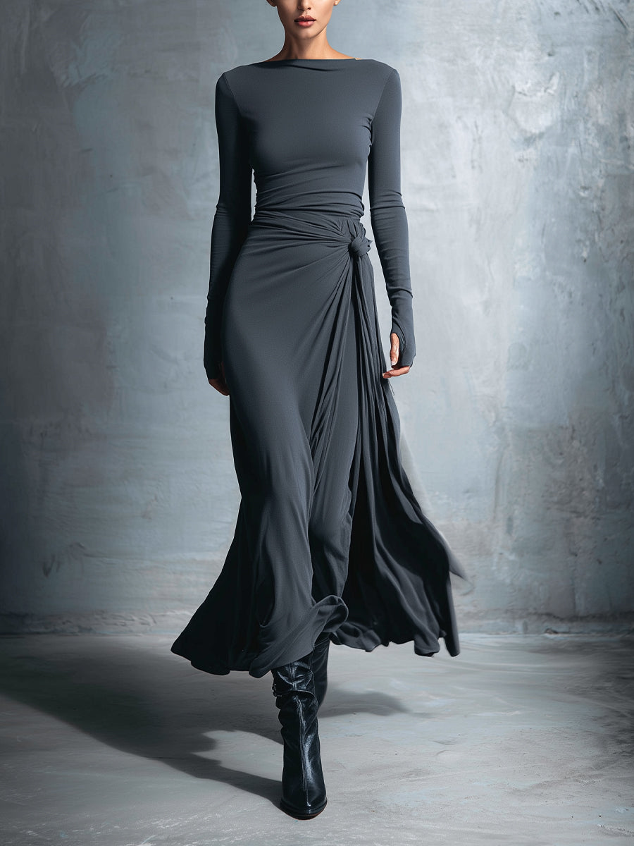 Vittoria - Vestido maxi con nudo lateral