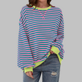 LUKA - Blusa suave de manga larga a rayas - Capa ligera para la primavera
