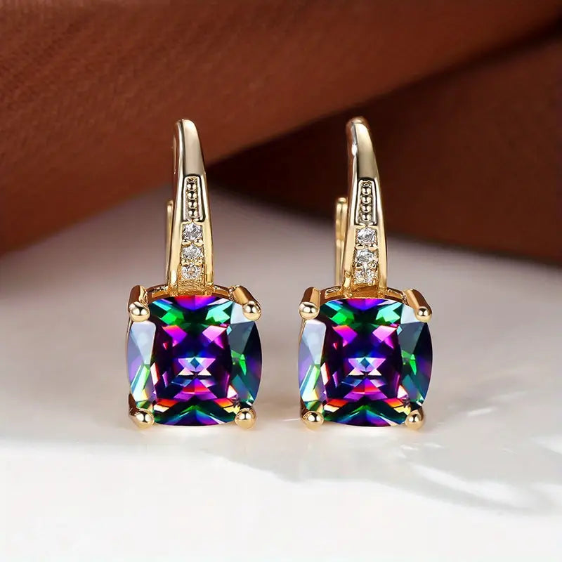 Mystic Stone | Pendientes de aro | Dorado