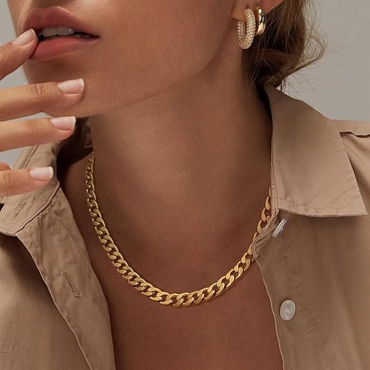 Collar de eslabón cubano grueso | Dorado