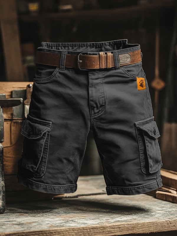 Cazel | Pantalones cortos cargo de estilo retro con múltiples bolsillos