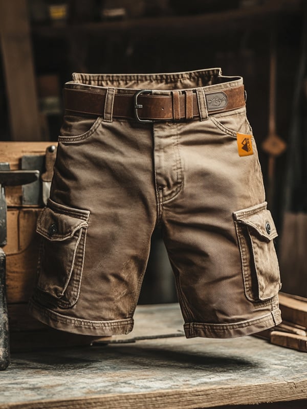 Cazel | Pantalones cortos cargo de estilo retro con múltiples bolsillos
