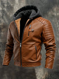 RAFAL™ | Chaqueta de piel con cierre, forro y capucha