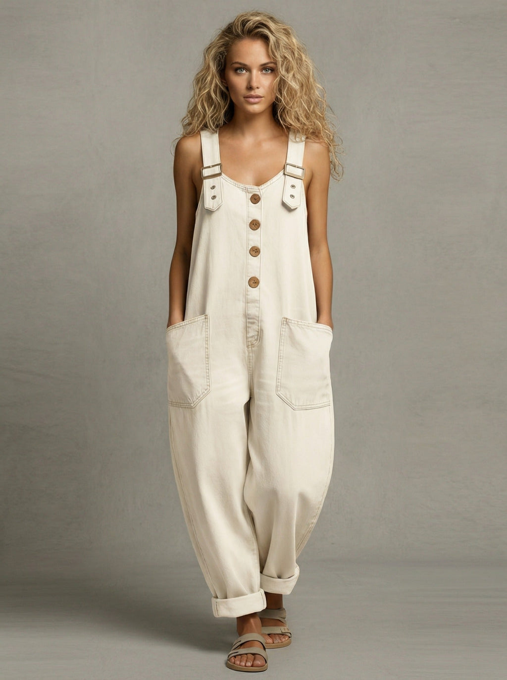 Rocio™ - Mono vaquero casual con hebilla ajustable.