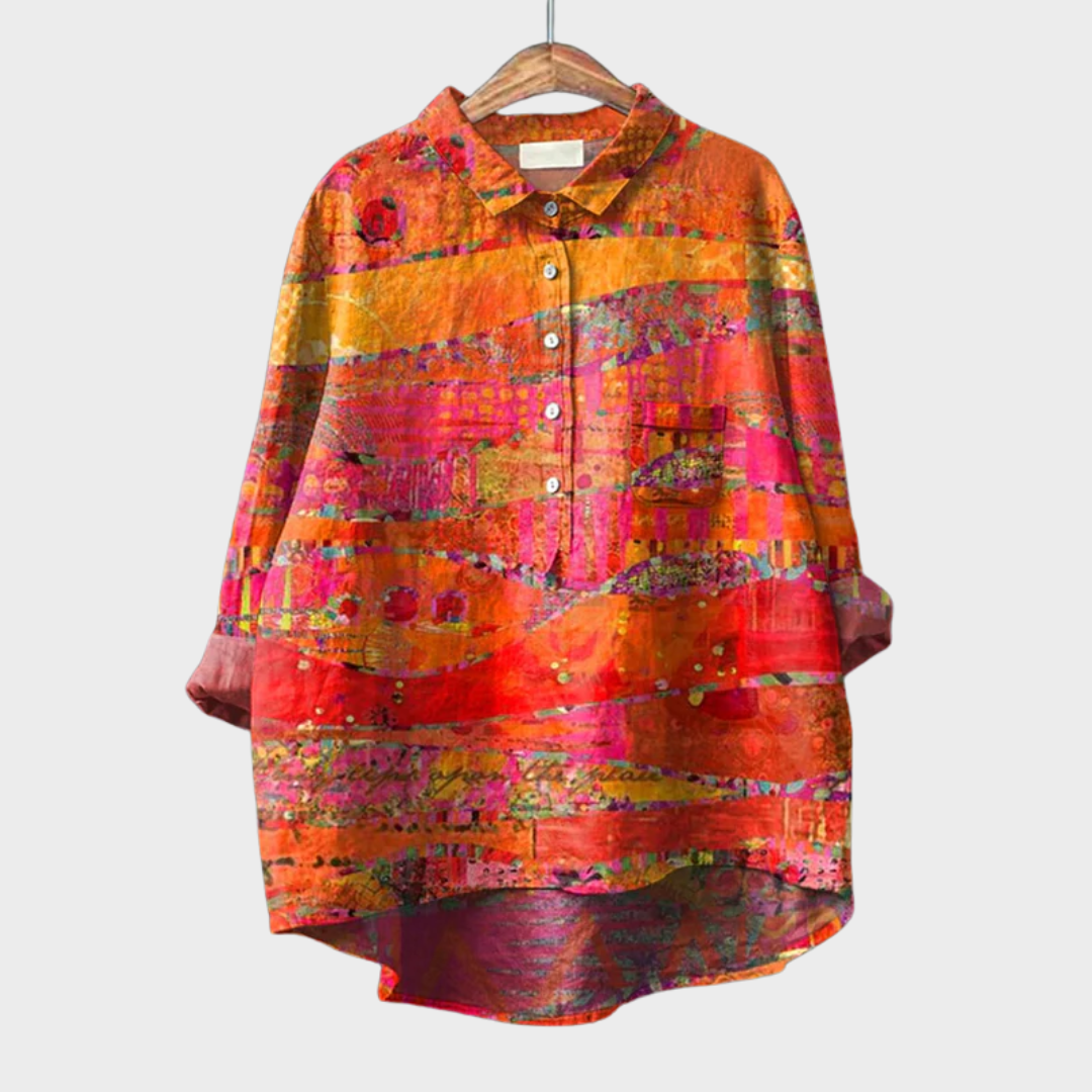 Catherine | Elegante blusa de verano de lino