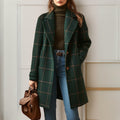 Judith™ | Abrigo Largo de Tweed a Cuadros