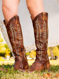 Botas Western de Encaje Cowboy Vintage hasta la Rodilla