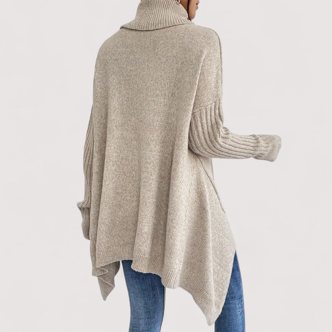 Patricia – suéter de cuello alto, largo y elegante