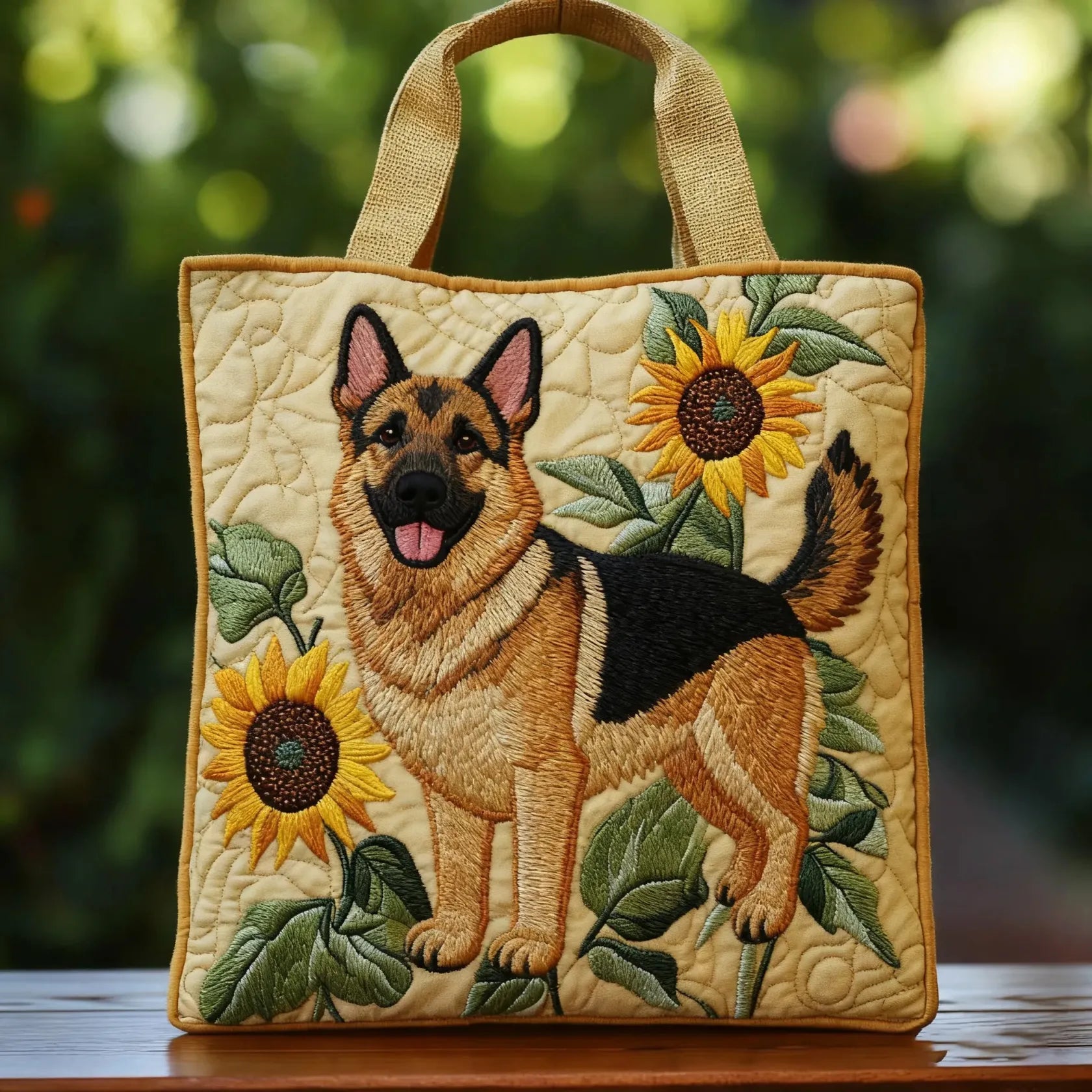 Bolso estampado floral Pastor alemán