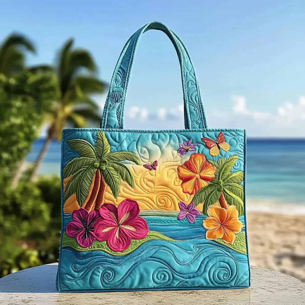 Brisa de la isla | Bolso tote acolchado hecho a mano