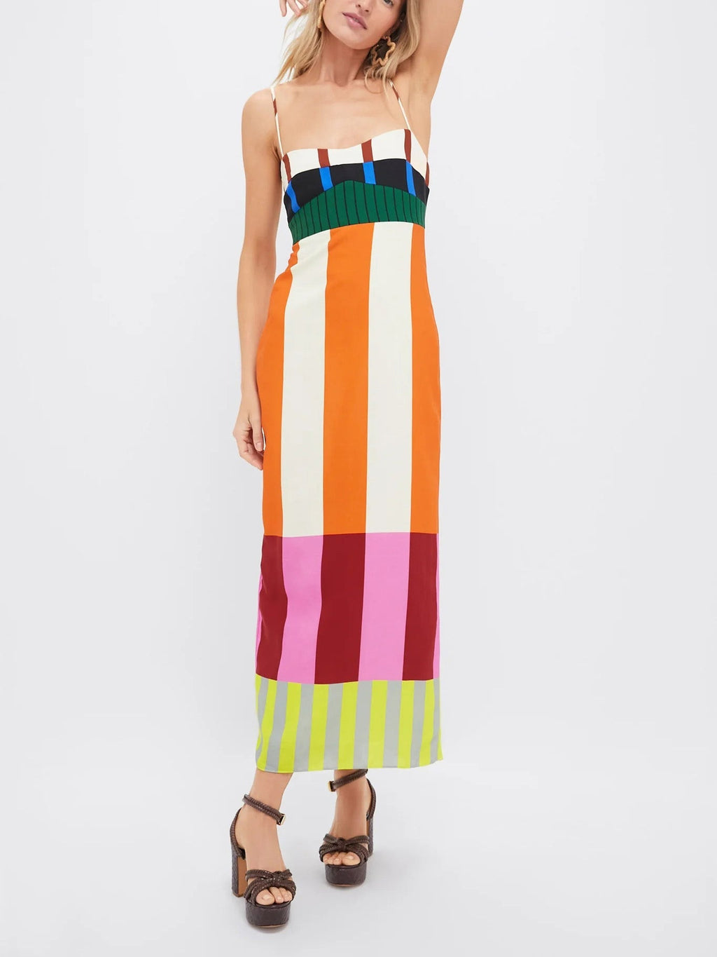 Paloma – Vestido maxi colorido a rayas