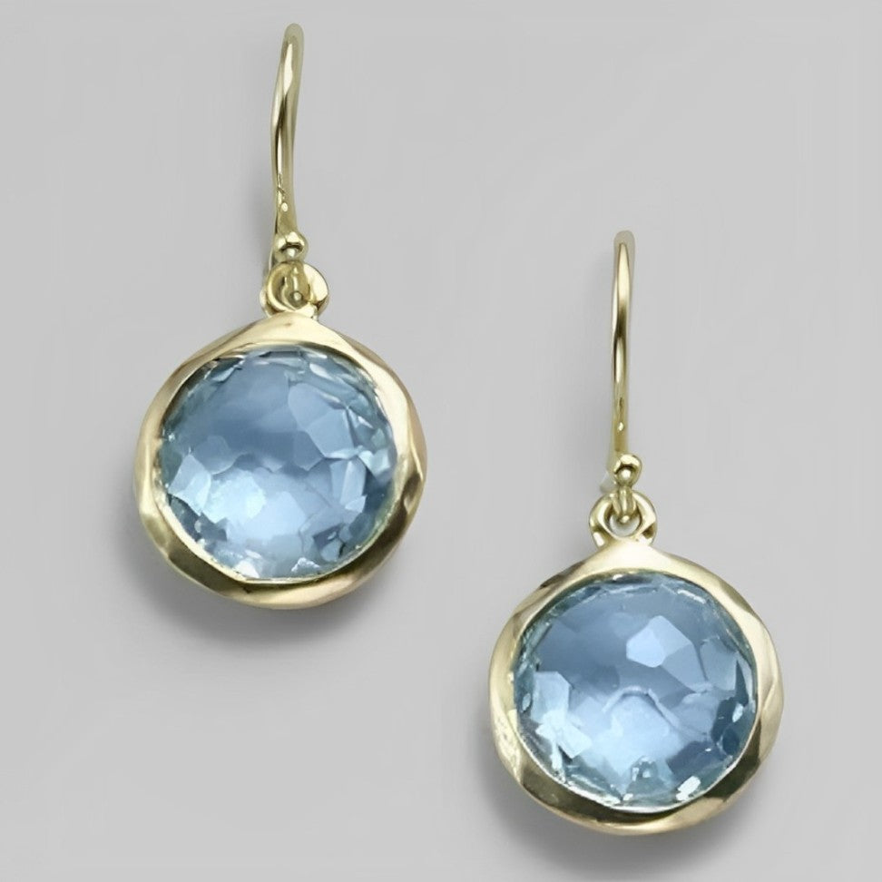 Pendientes elegantes con cristal azul