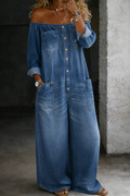Elena | Jumpsuit de Manga Larga con Hombros Descubiertos