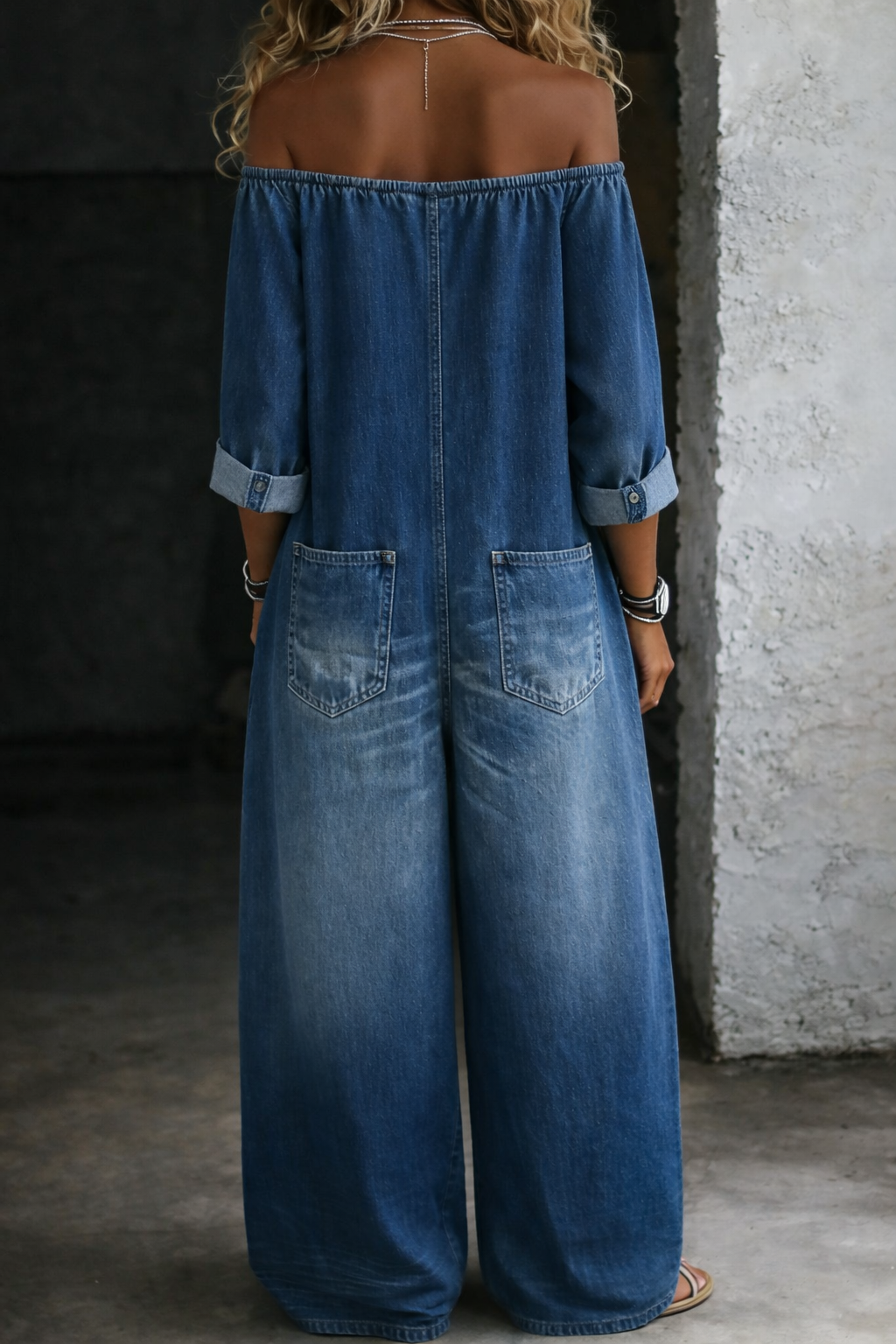 Elena | Jumpsuit de Manga Larga con Hombros Descubiertos