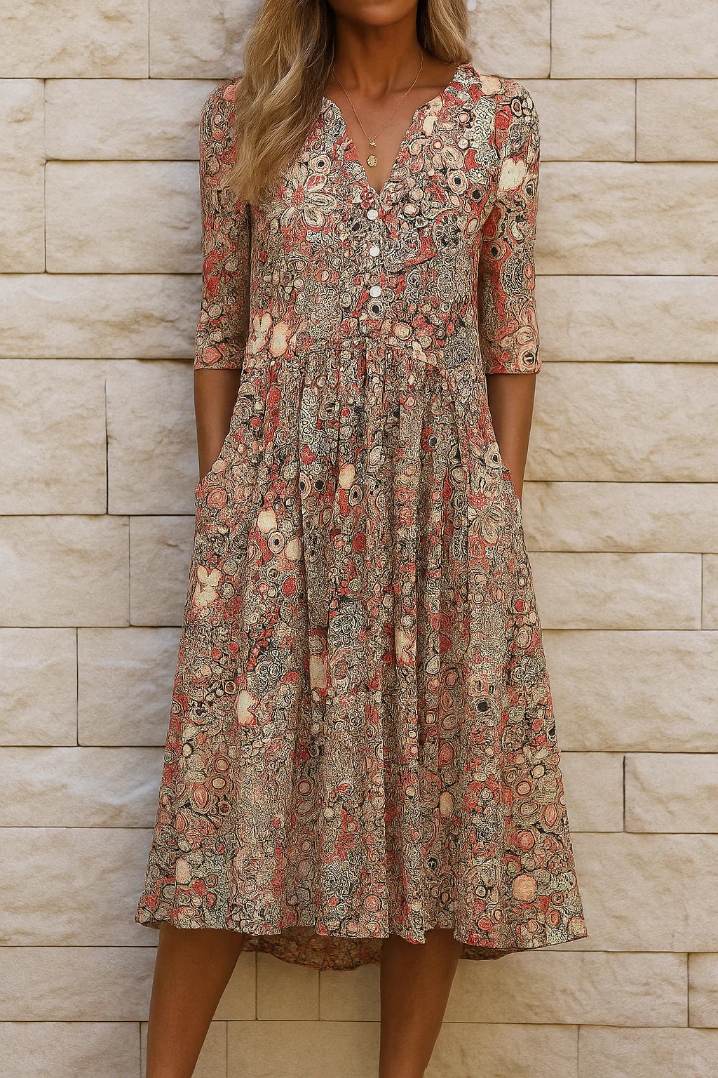 Harlow | Vestido midi elegante con escote en V