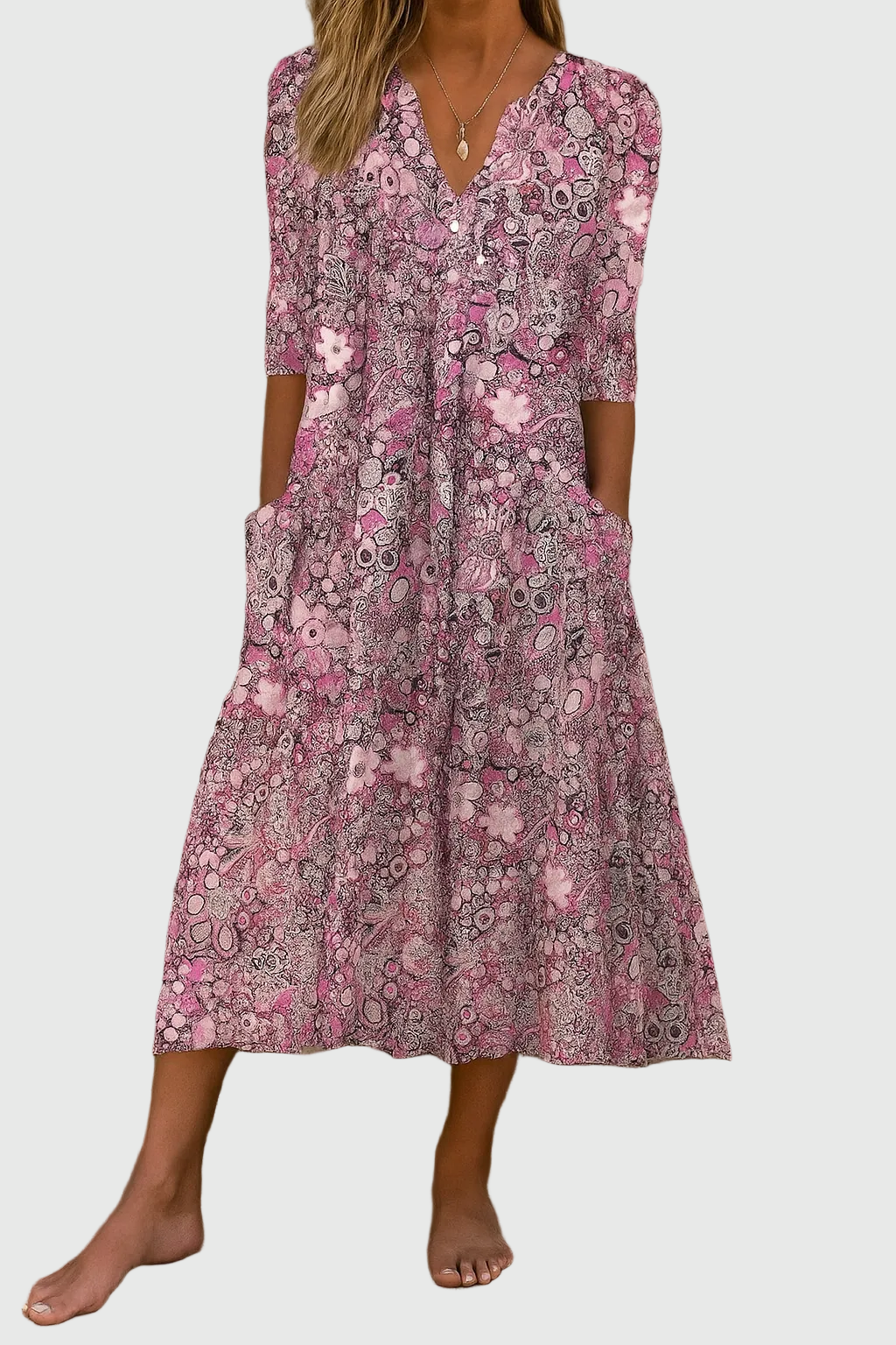 Harlow | Vestido midi elegante con escote en V