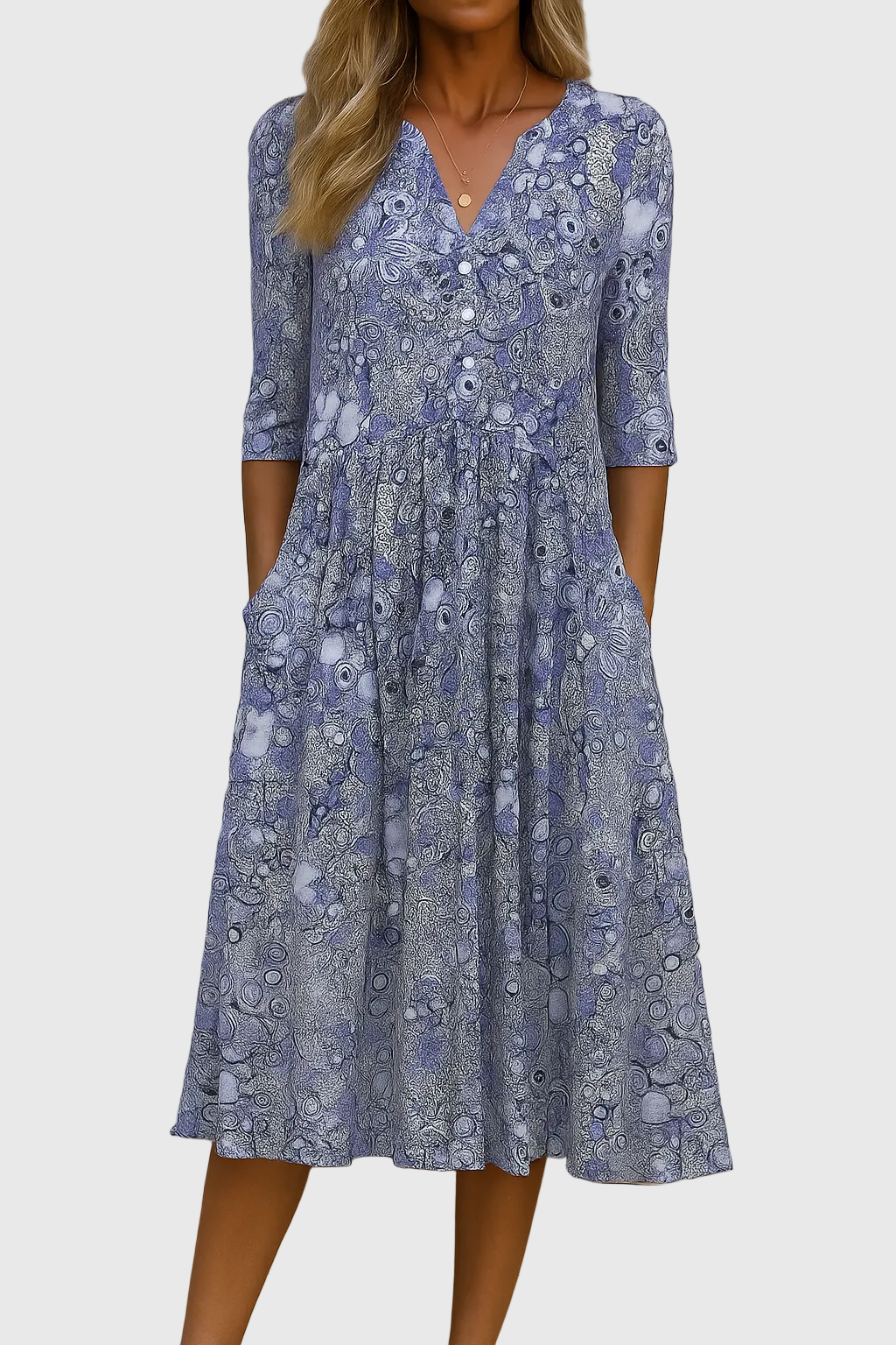 Harlow | Vestido midi elegante con escote en V