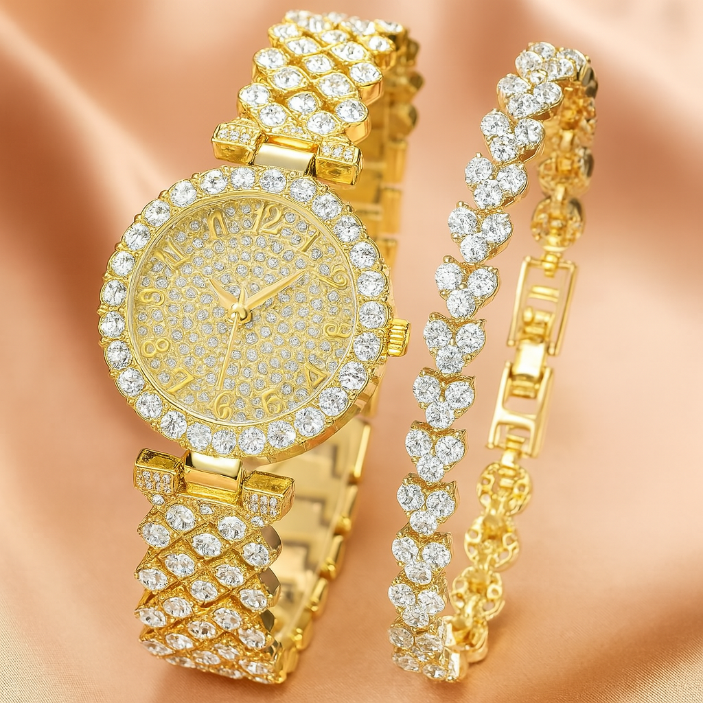 Luxe Radiance | Set reloj y pulsera | Dorado