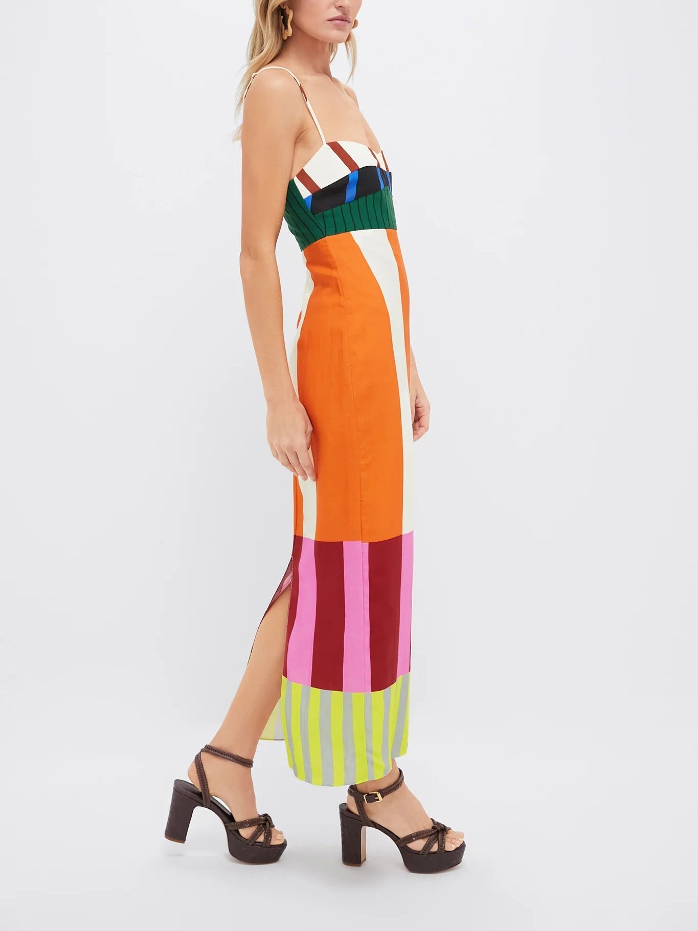 Paloma – Vestido maxi colorido a rayas