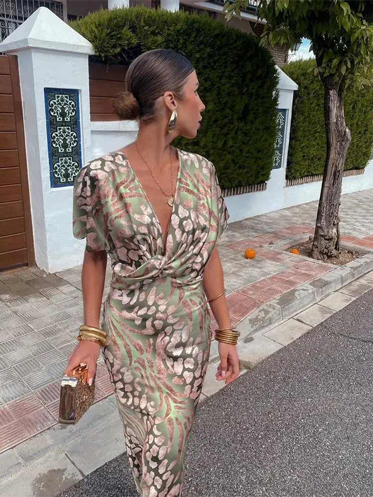 CLARANDRA - VESTIDO MIDI DE COBRE