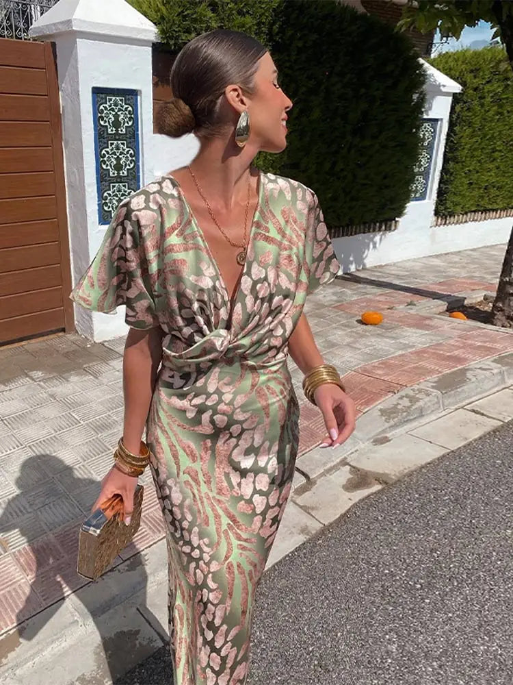 CLARANDRA - VESTIDO MIDI DE COBRE
