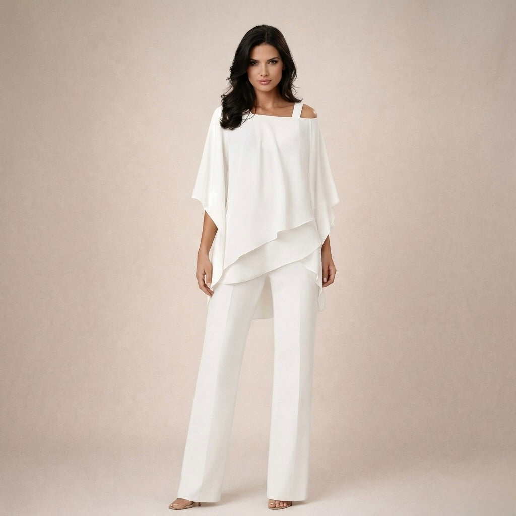 Clara | Conjunto elegante con blusa de capas