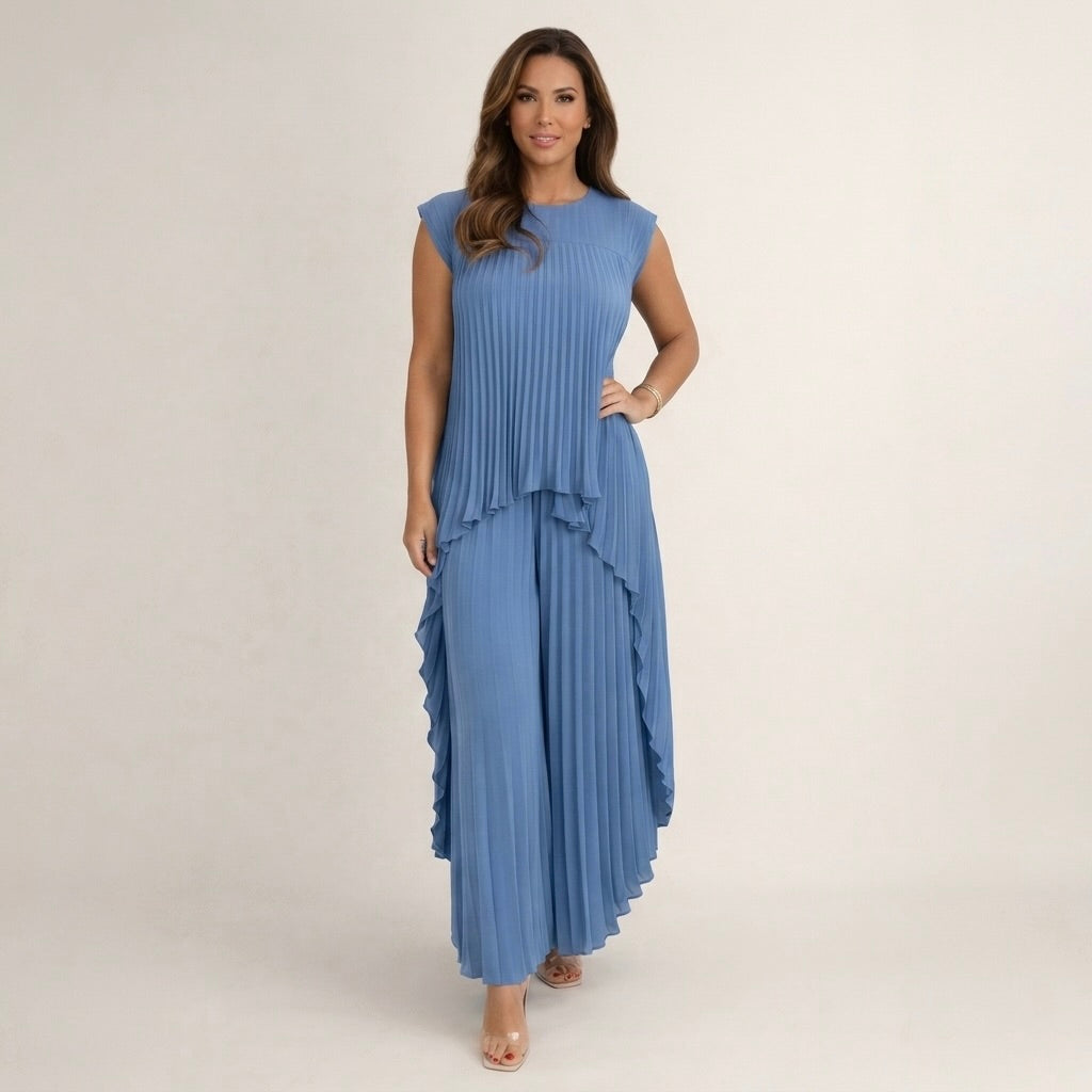 Halina | Conjunto Elegante con Pliegues
