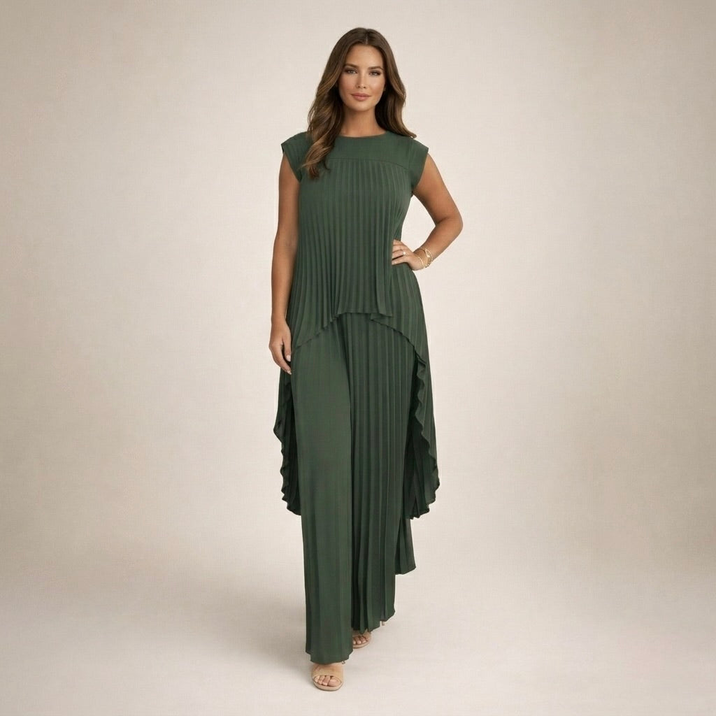 Halina | Conjunto Elegante con Pliegues
