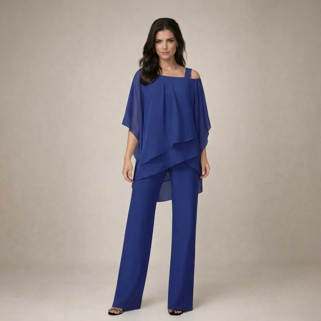 Clara | Conjunto elegante con blusa de capas