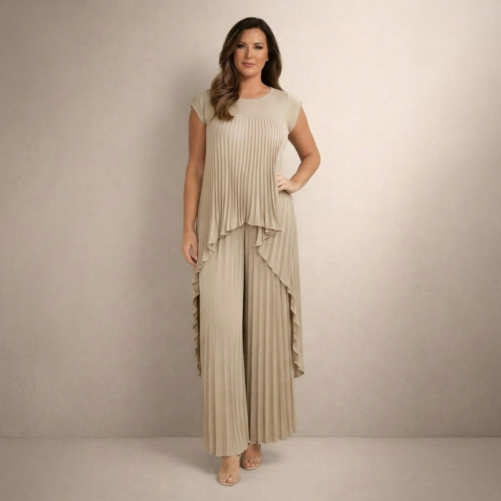 Halina | Conjunto Elegante con Pliegues
