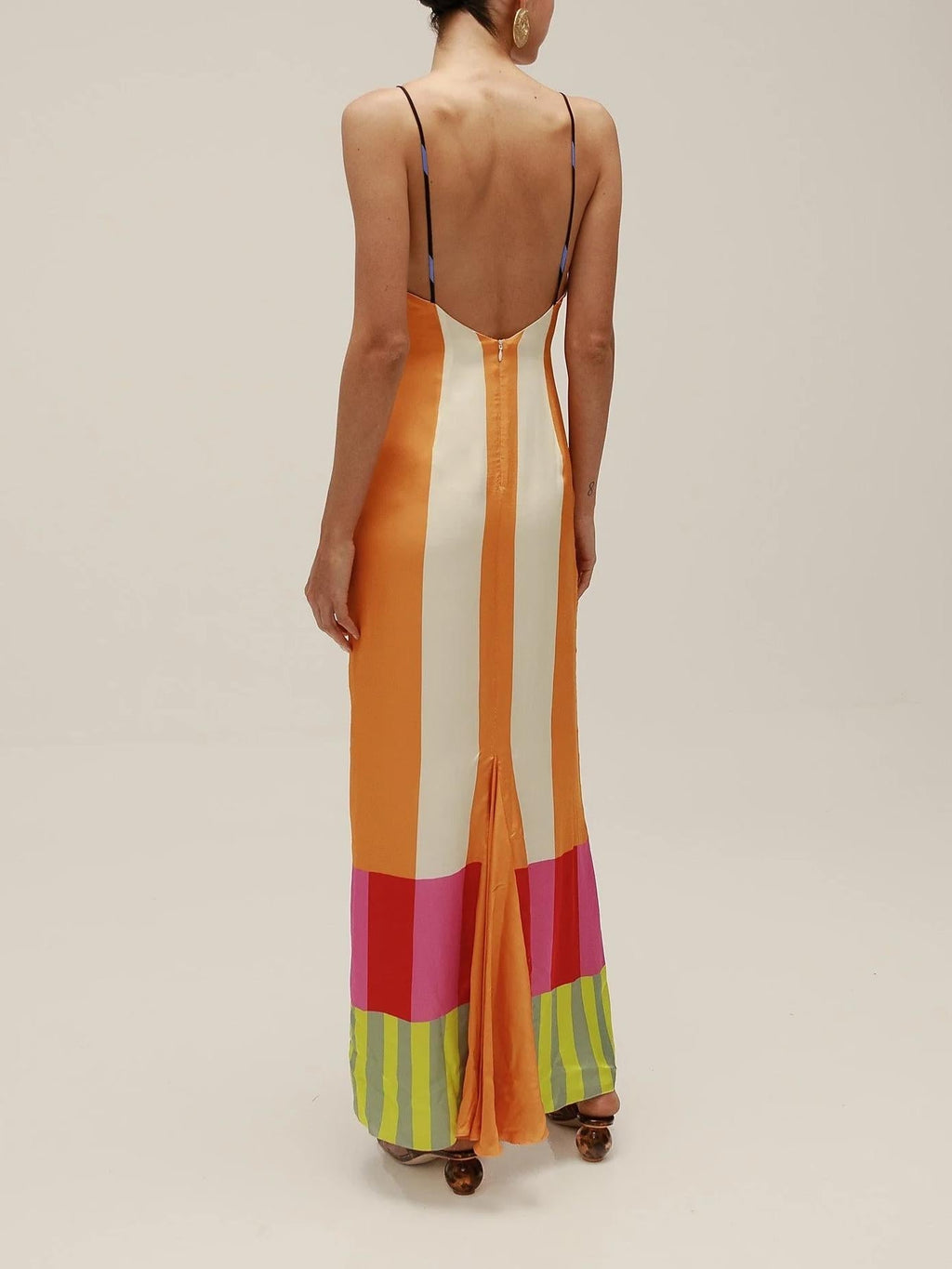 Paloma – Vestido maxi colorido a rayas
