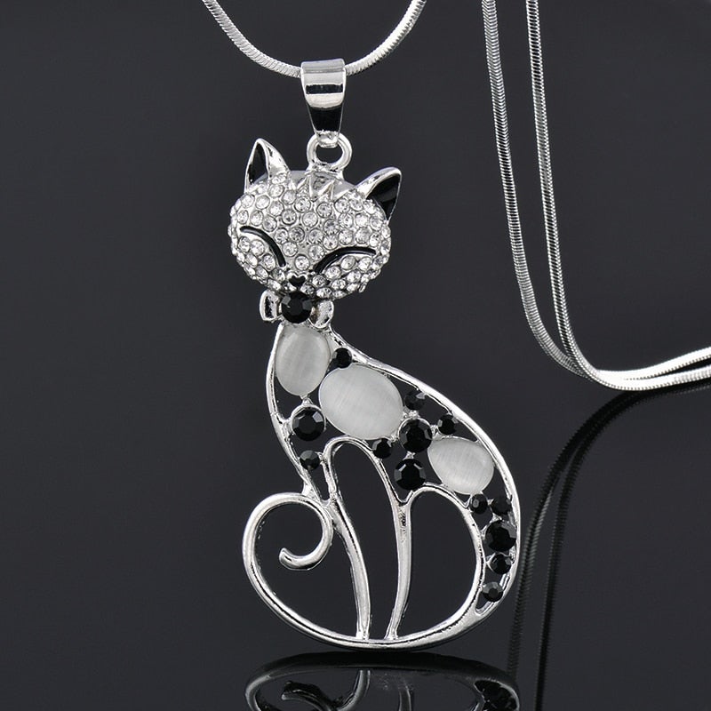 Collar Gatos del Amor en plata de ley con circonitas engastadas