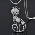 Collar Gatos del Amor en plata de ley con circonitas engastadas