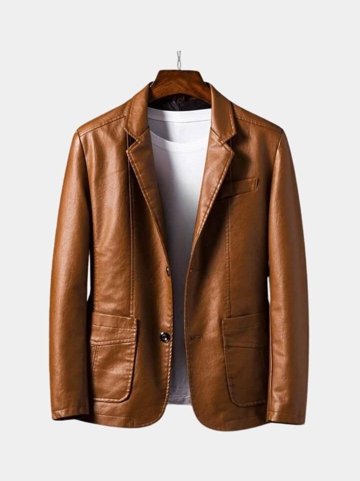 Jonas™ | Chaqueta de cuero color caramelo