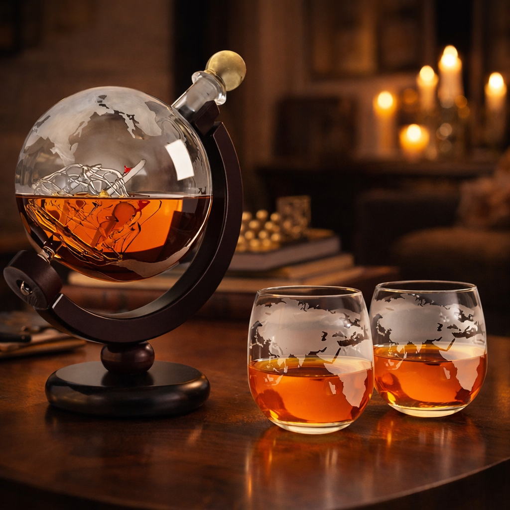 Garrafa de whisky - Edición Mapa del mundo