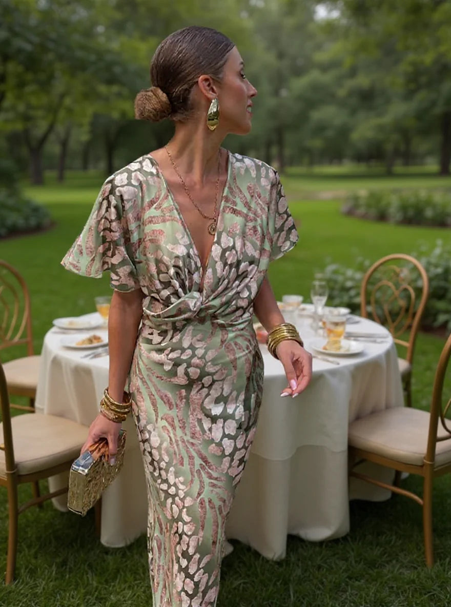 CLARANDRA - VESTIDO MIDI DE COBRE
