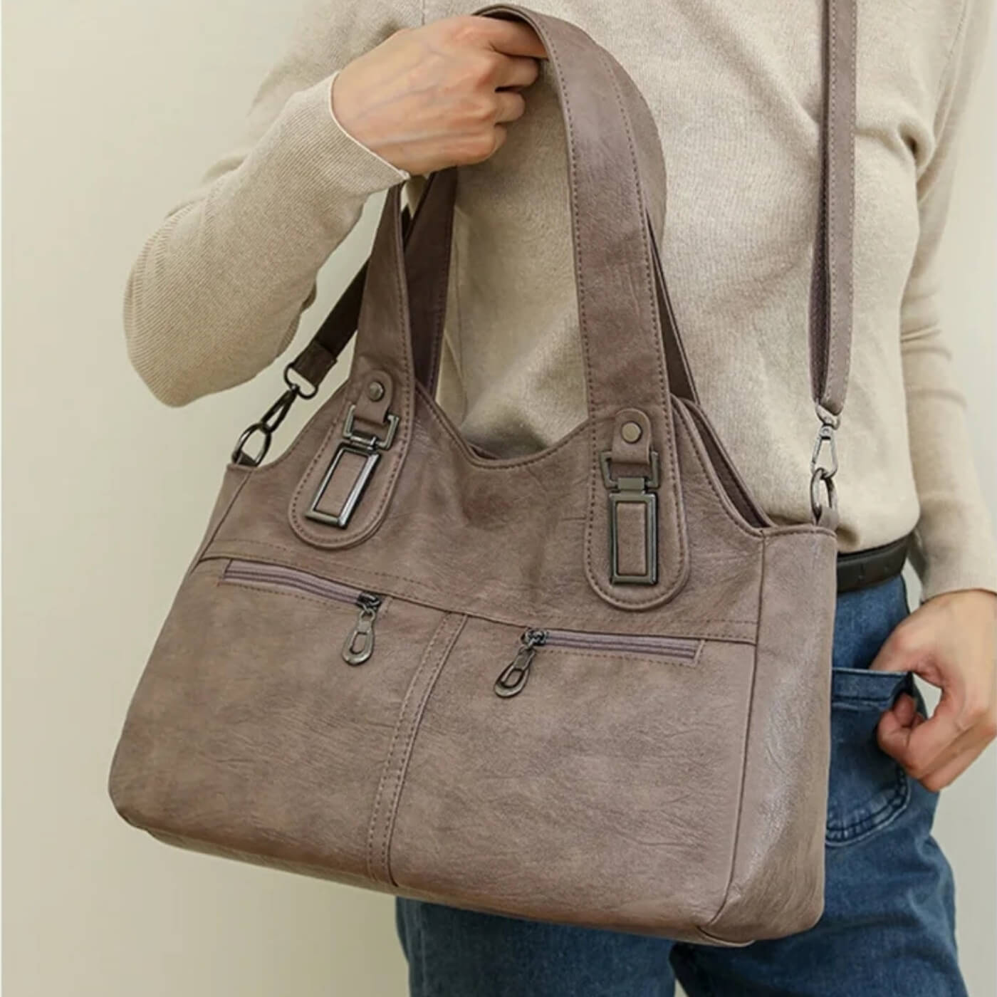 Flavia’s Dual-Zip | Bolsa de Hombro