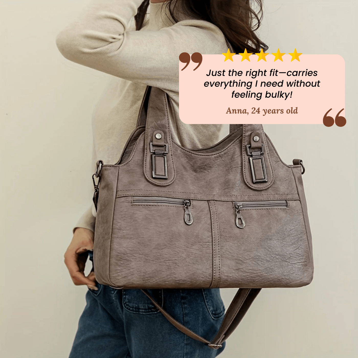 Flavia’s Dual-Zip | Bolsa de Hombro