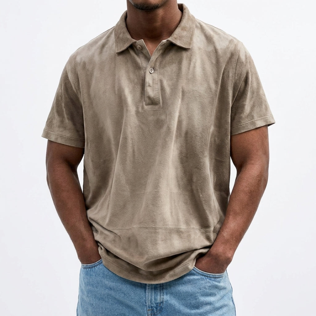 Polo de algodón vintage corta para hombre