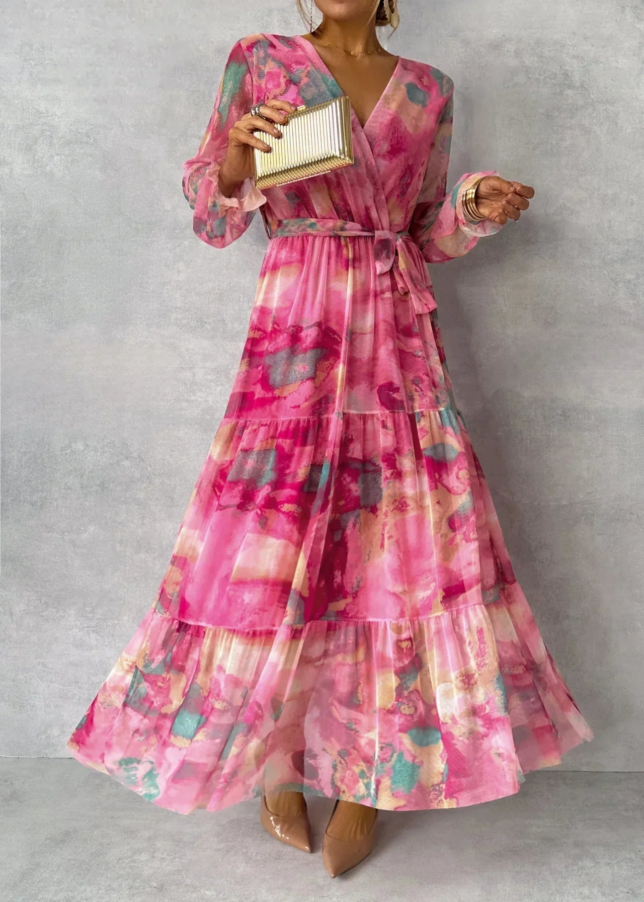Vestido envolvente con estampado floral