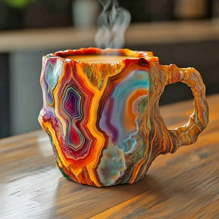 Tazas de café de cristal mineral
