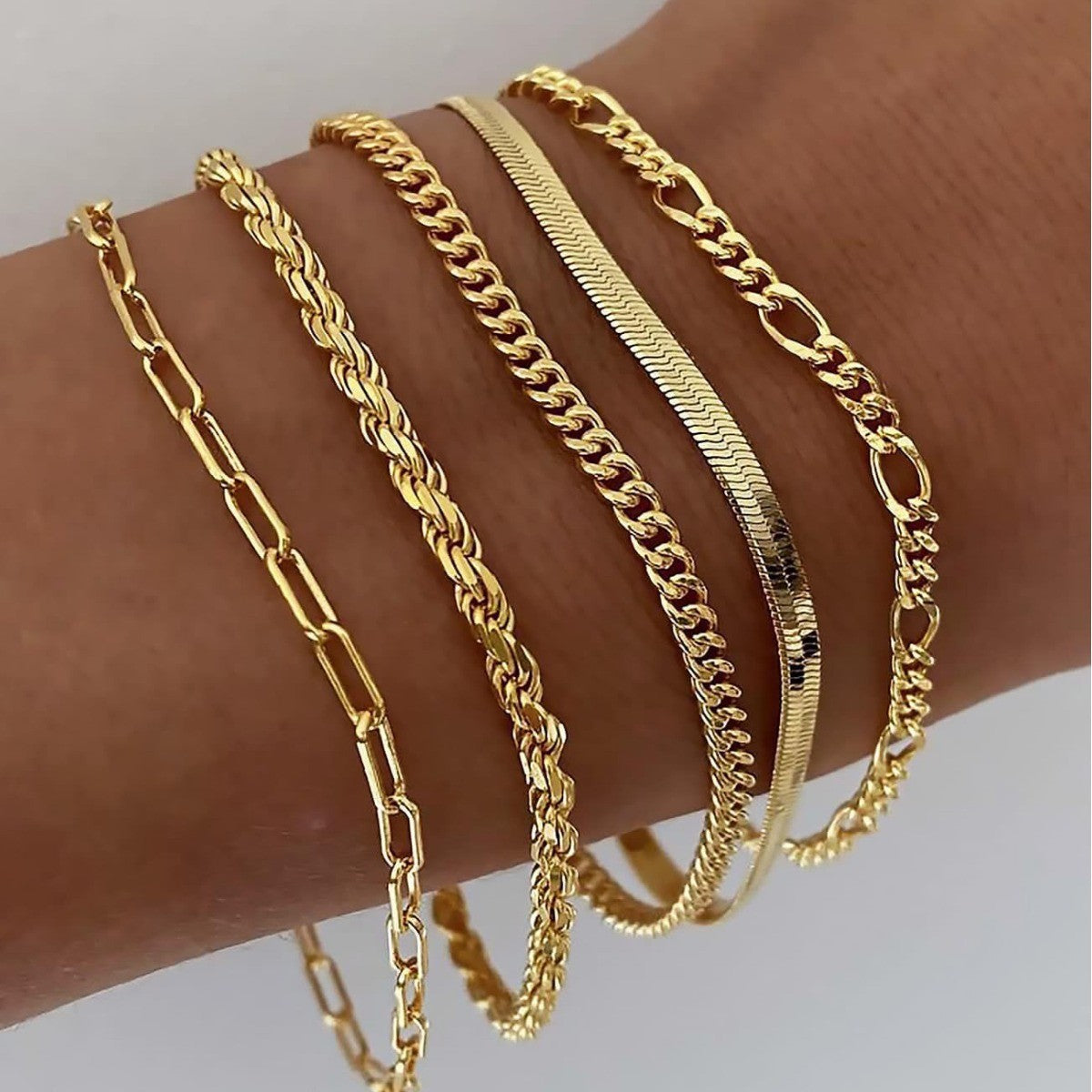Ellis Renner | Set de pulseras | Dorado