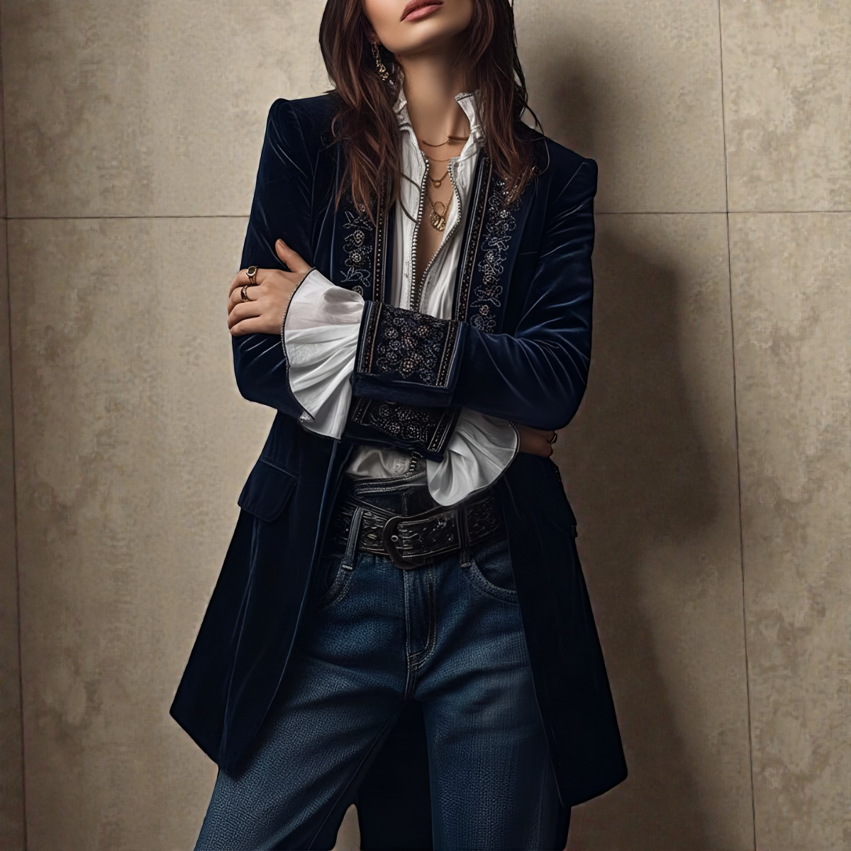 Nuria - Chaqueta Elegante de Terciopelo