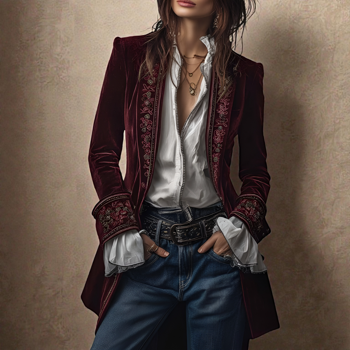 Nuria - Chaqueta Elegante de Terciopelo